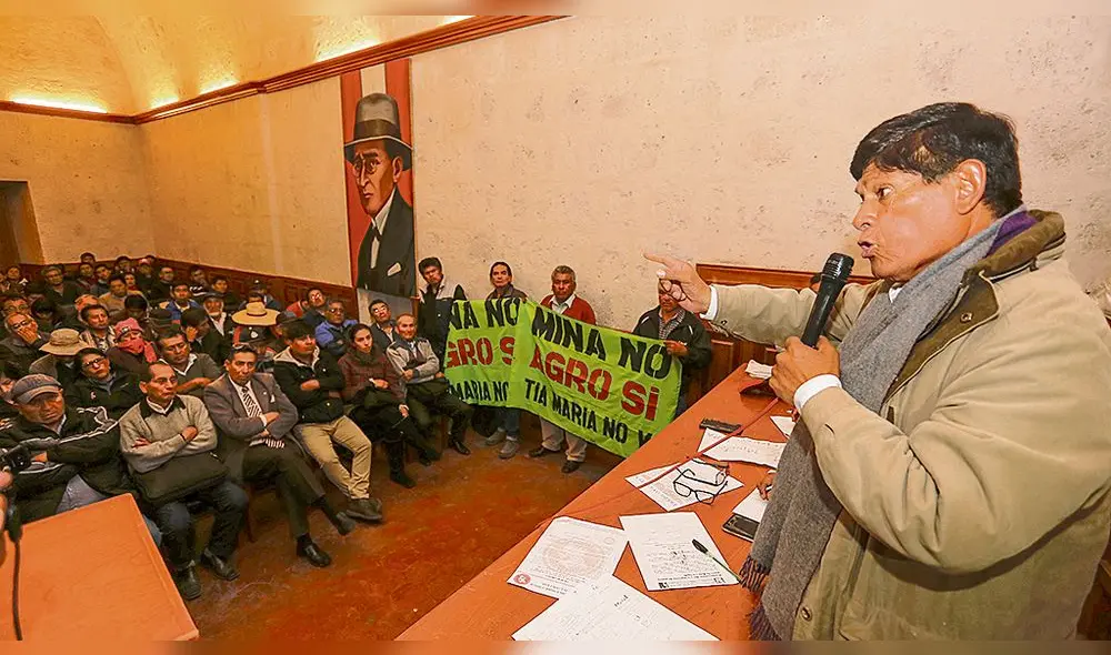 Junta. Sindicatos no quieren proyecto minero Tía María. Junta. Sindicatos no quieren proyecto minero Tía María.