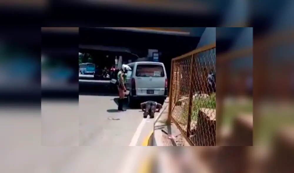 Desliza las imágenes para apreciar el castigo que recibió un imprudente conductor por parte de un policía peruano. Desliza las imágenes para apreciar el castigo que recibió un imprudente conductor por parte de un policía peruano.