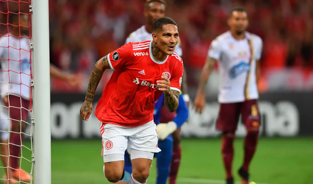 Paolo Guerrero marcó el primer gol del Internacional vs. Tolima por la fase 3 de la Copa Libertadores 2020. | Foto: @SCInternacional Paolo Guerrero marcó el primer gol del Internacional vs. Tolima por la fase 3 de la Copa Libertadores 2020. | Foto: @SCInternacional