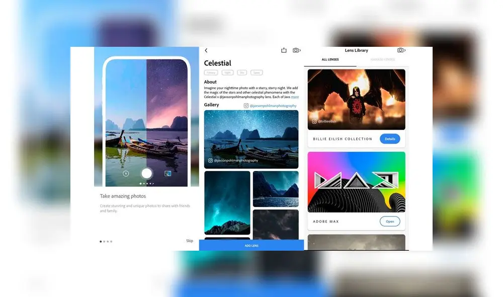 Adobe Photoshop Camera dispone de una cuidada selección de filtros que se aplican con un click.