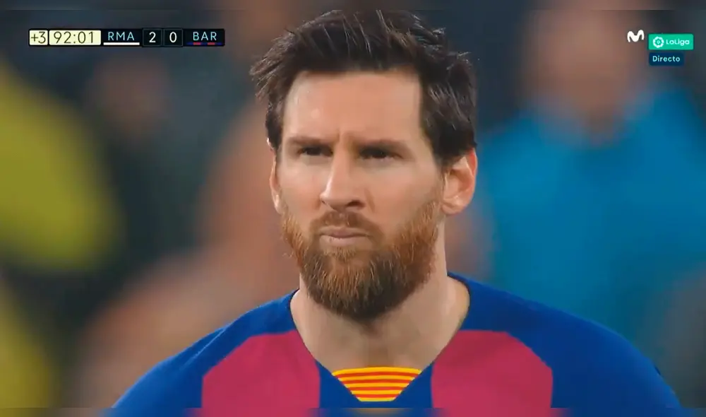 Real Madrid vs Barcelona: el rostro de la derrota de Lionel Messi. Foto: Captura de TV Real Madrid vs Barcelona: el rostro de la derrota de Lionel Messi. Foto: Captura de TV