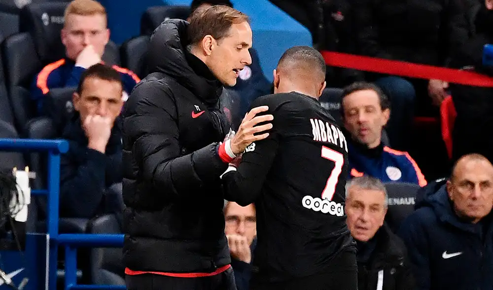 Kylian Mbappé tuvo acalorada discusión con su técnico Thomas Tüchel, luego de ser sustituido por Mauro Icardi durante el partido frente al Montpellier.