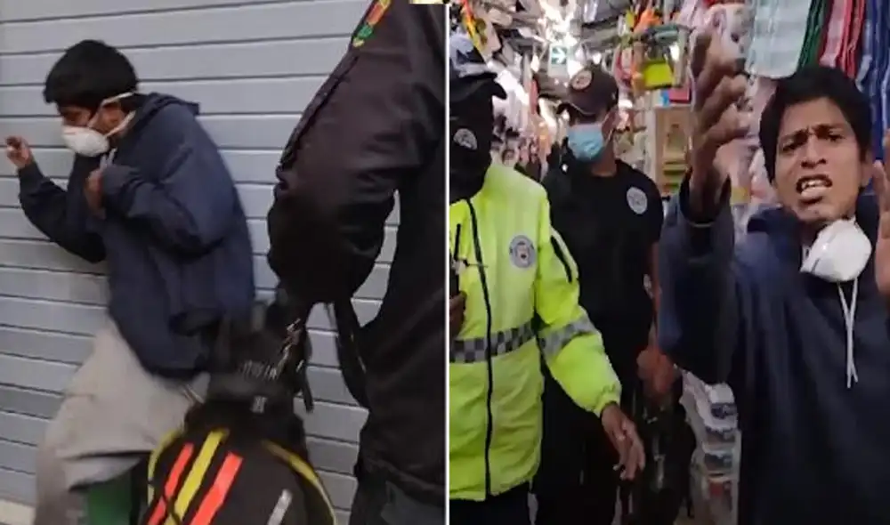 Luis Jonathan Taramona Sierra intentó robar en una tienda de abarrotes de mercado en Surco. Foto: captura/URPI-GLR Luis Jonathan Taramona Sierra intentó robar en una tienda de abarrotes de mercado en Surco. Foto: captura/URPI-GLR