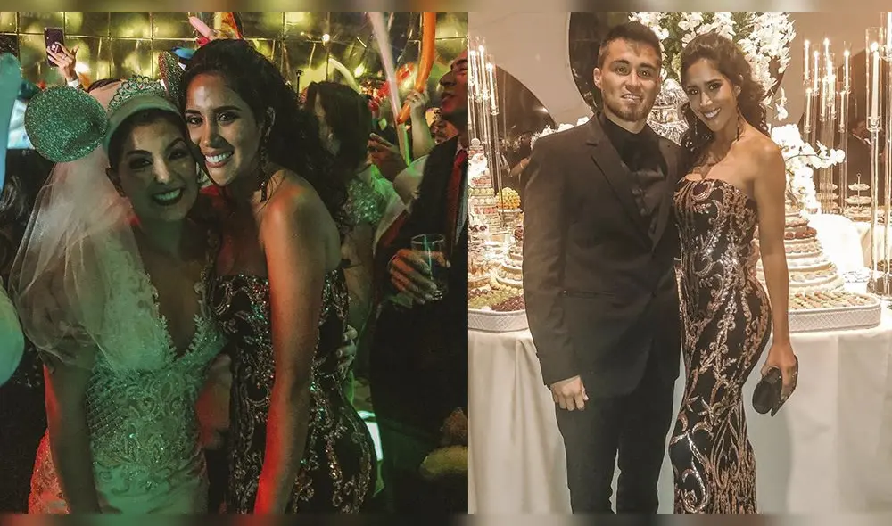 Melissa Paredes y el sugerente vestido que usó en boda de Edison Flores y Ana Siucho