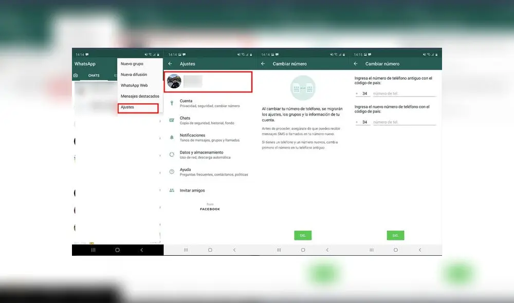 Cambiar de número de WhatsApp en Android [Captura: Xataka].