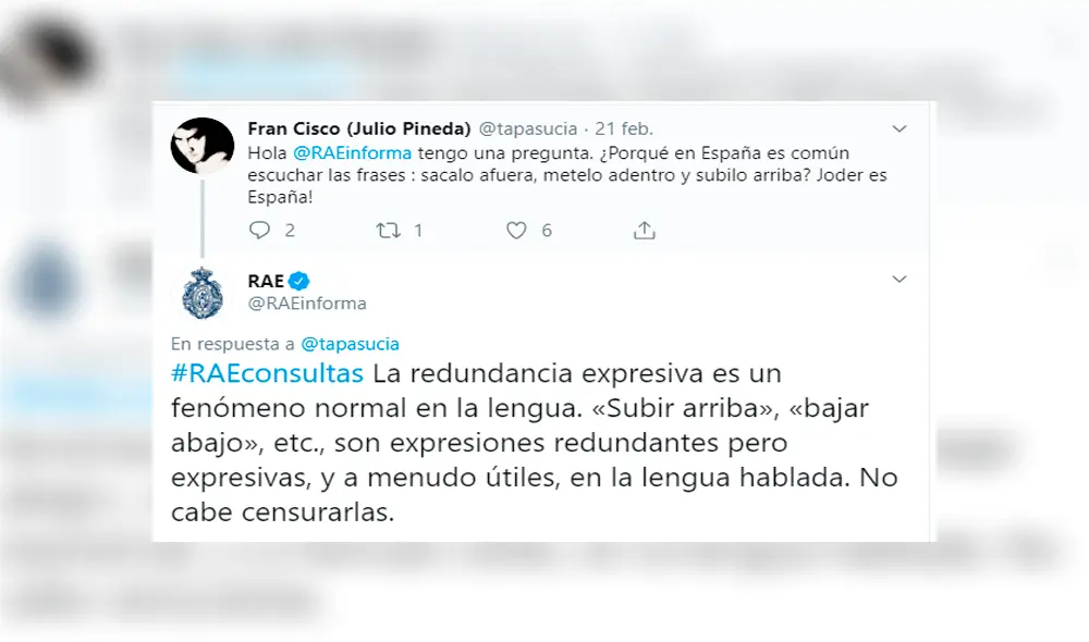 RAE genera polémica al afirmar que es correcto decir “subir arriba”, “bajar abajo” [VIDEO]