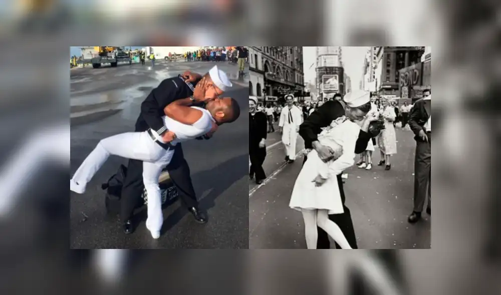 El beso de un marino y su esposo que causó revuelo en Estados Unidos