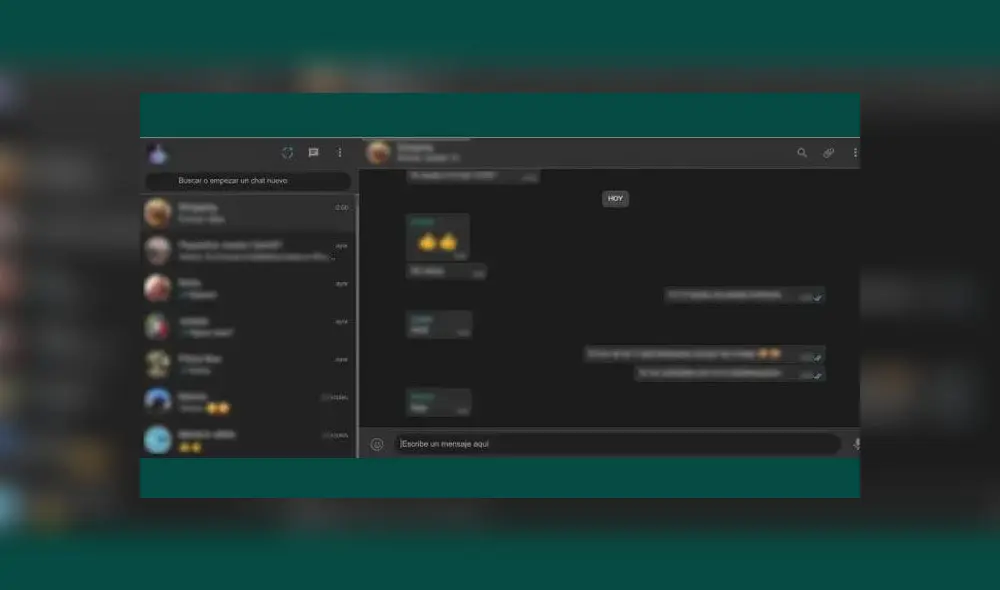 "Modo oscuro" en WhatsApp.
