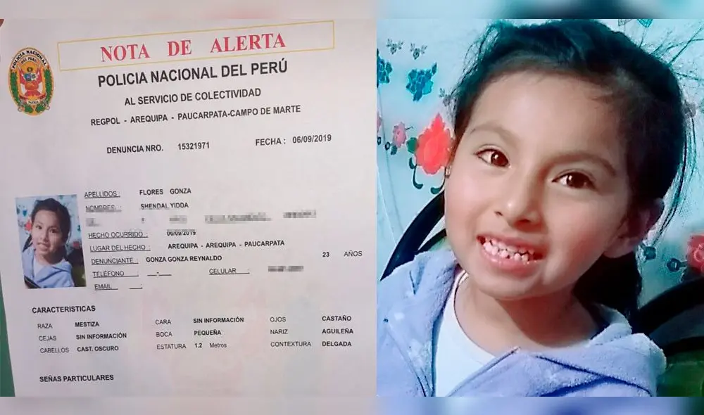 Buscan a niña de 7 años que desapareció a 4 cuadras de su casa en Arequipa Buscan a niña de 7 años que desapareció a 4 cuadras de su casa en Arequipa