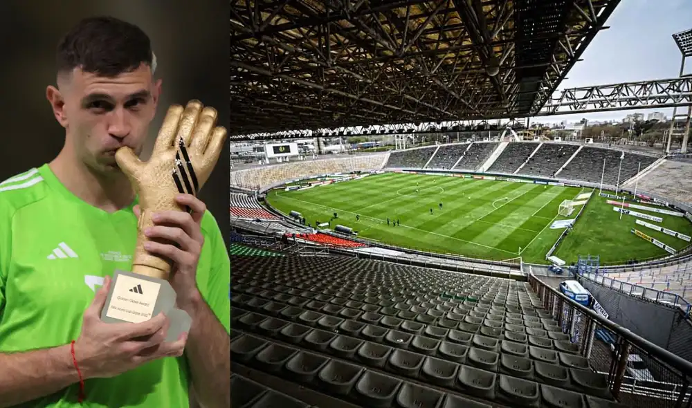Emiliano Martínez dejó Argentina muy joven para jugar en Inglaterra. Foto: Composición LR/EFE/Estadio Minella Emiliano Martínez dejó Argentina muy joven para jugar en Inglaterra. Foto: Composición LR/EFE/Estadio Minella