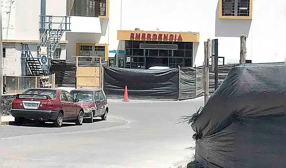 emergencia intervenida. Así está el servicio de emergencia de Hospital COVID, los trabajos vienen desde antes de la pandemia, y aún no concluyen.