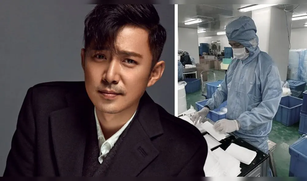 El actor chino Gao Xin ingresó a trabajar en el turno nocturno en una fabrica de mascarillas.