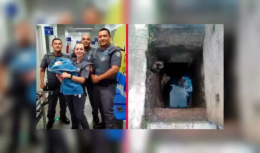 Policías rescatan a bebé abandonada dentro de una alcantarilla