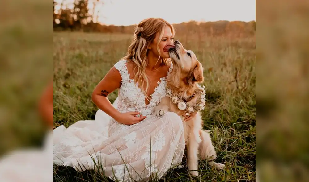 Gabby se robó el protagonismo de la boda de sus dueños. Foto: gabsthegolden / Facebook Gabby se robó el protagonismo de la boda de sus dueños. Foto: gabsthegolden / Facebook