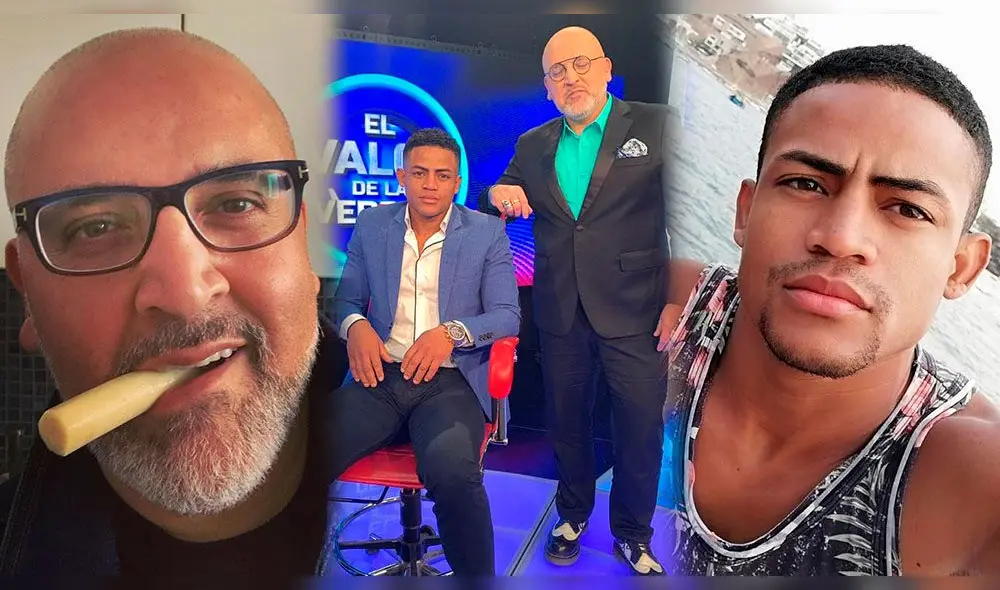 Beto Ortiz posa junto a Juan Zegarra en la Costa Verde. Foto Composición