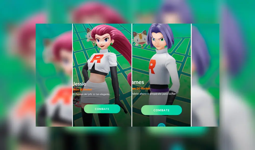 Jessie y Jemes dicen el mismo speech de los animes en Pokémon GO. Foto: Pokémon GO. Jessie y Jemes dicen el mismo speech de los animes en Pokémon GO. Foto: Pokémon GO.
