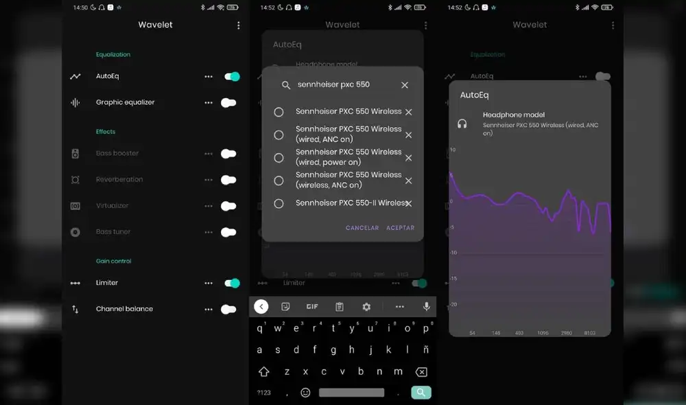 El proceso es automático y solo basta conectar nuestros auriculares para que la aplicación los detecte y configure la mejor ecualización para ellos. Foto: Xatakandroid.