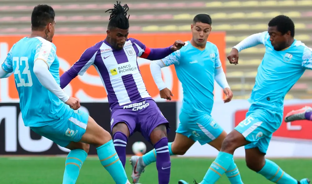 Carlos Ascues anotó el 2-0 de Alianza Lima ante Deportivo Llacuabamba, por la Liga 1 Movistar. Foto: Captura de Gol Perú