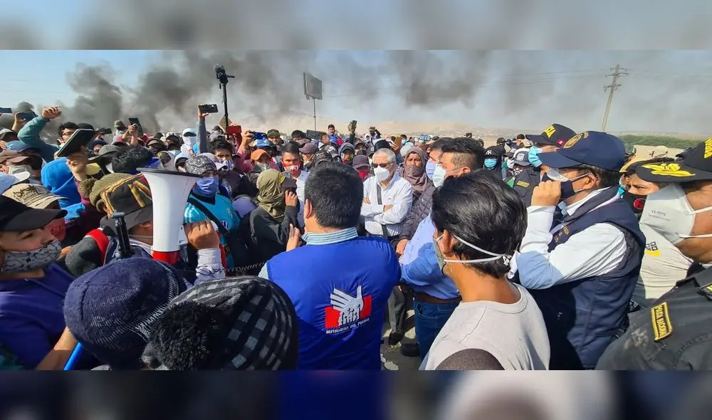 Protesta en Ica contra régimen laboral agrario. Foto: Defensoría del Pueblo.