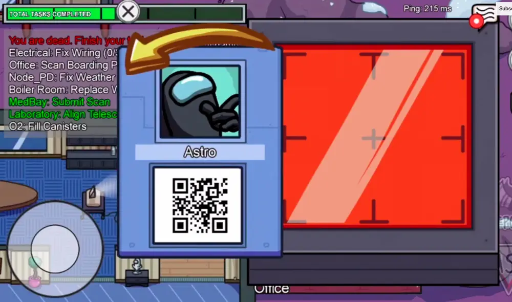 La tarea que cuenta con un Código QR se encuentra en el mapa de Polus de Among Us. Foto captura: YouTube