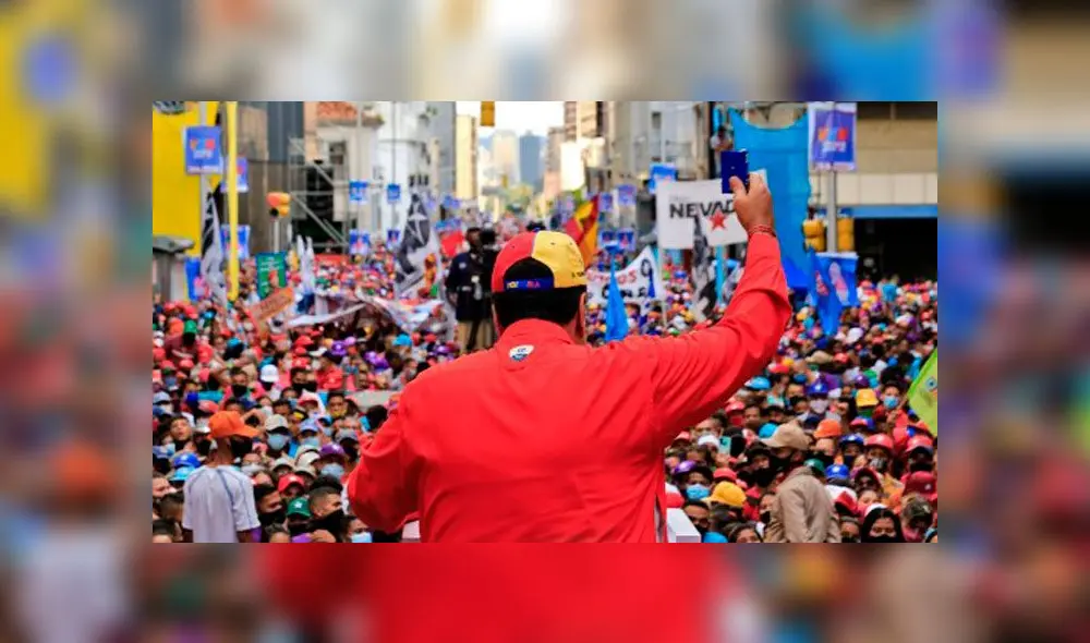 Nicolás Maduro habla durante un mitin de campaña en Caracas, el 3 de diciembre de 2020, antes de las elecciones parlamentarias del fin de semana. Foto: AFP Nicolás Maduro habla durante un mitin de campaña en Caracas, el 3 de diciembre de 2020, antes de las elecciones parlamentarias del fin de semana. Foto: AFP