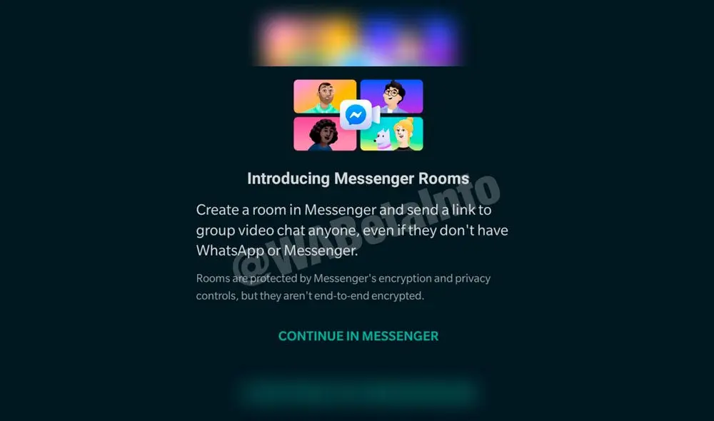 Introducción a Messenger Rooms desde WhatsApp.