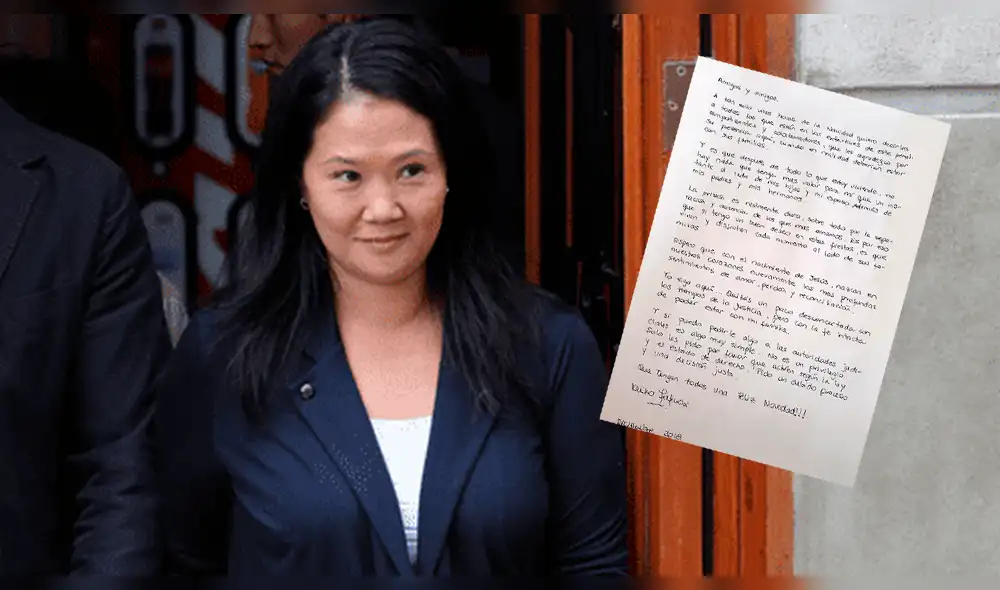 Keiko Fujimori publica carta a pocas hora de Nochebuena 