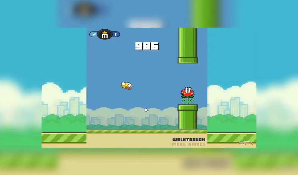 Desliza para ver cómo termina 'Flappy Bird'. Foto: Captura.