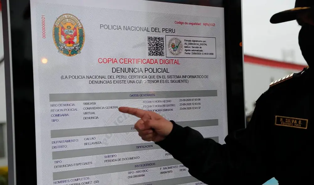 Denuncia Policial Digital. Foto: Andina. Denuncia Policial Digital. Foto: Andina.