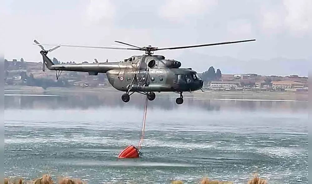 AYUDA AÉREA. Un avión y dos helicópteros ayudaron a apagar incendios que se extendían en Huayllabama y Ollantaytambo AYUDA AÉREA. Un avión y dos helicópteros ayudaron a apagar incendios que se extendían en Huayllabama y Ollantaytambo