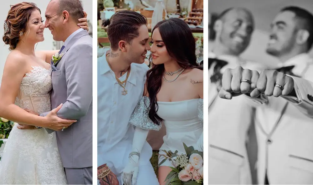 En 2020, muchas parejas reafirmaron su amor al llegar al altar para dar el 'Sí, quiero'. Foto: composición Instagram