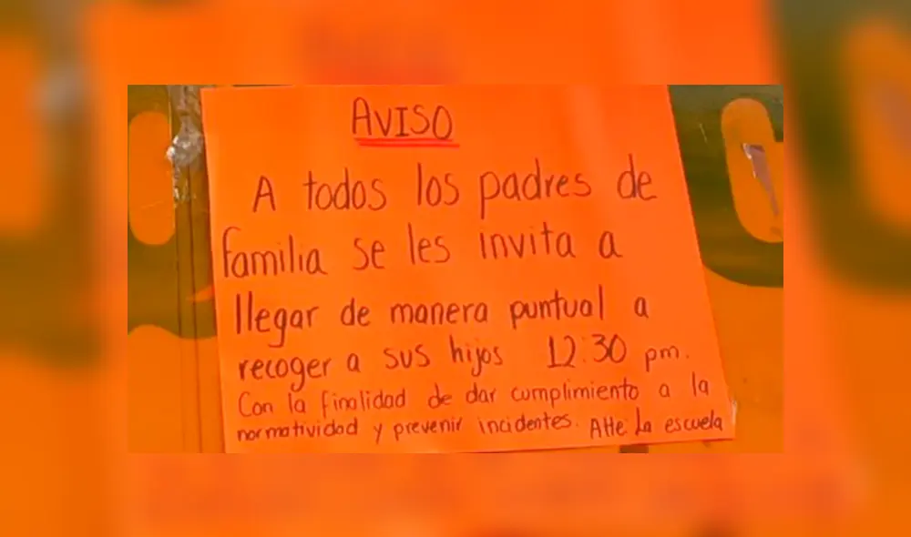 La escuela a la que asistía Fátima Cecilia ha preferido poner avisos. (Foto: Twitter) La escuela a la que asistía Fátima Cecilia ha preferido poner avisos. (Foto: Twitter)