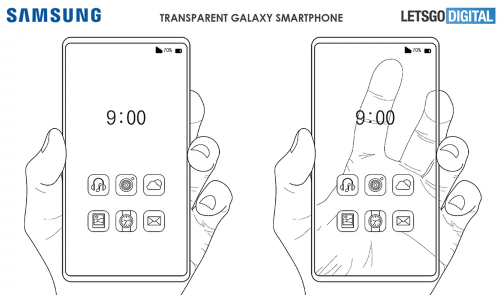 Los bocetos de la patente de Samsung. | Foto: Giuseppe Spinelli / LetsGoDigital