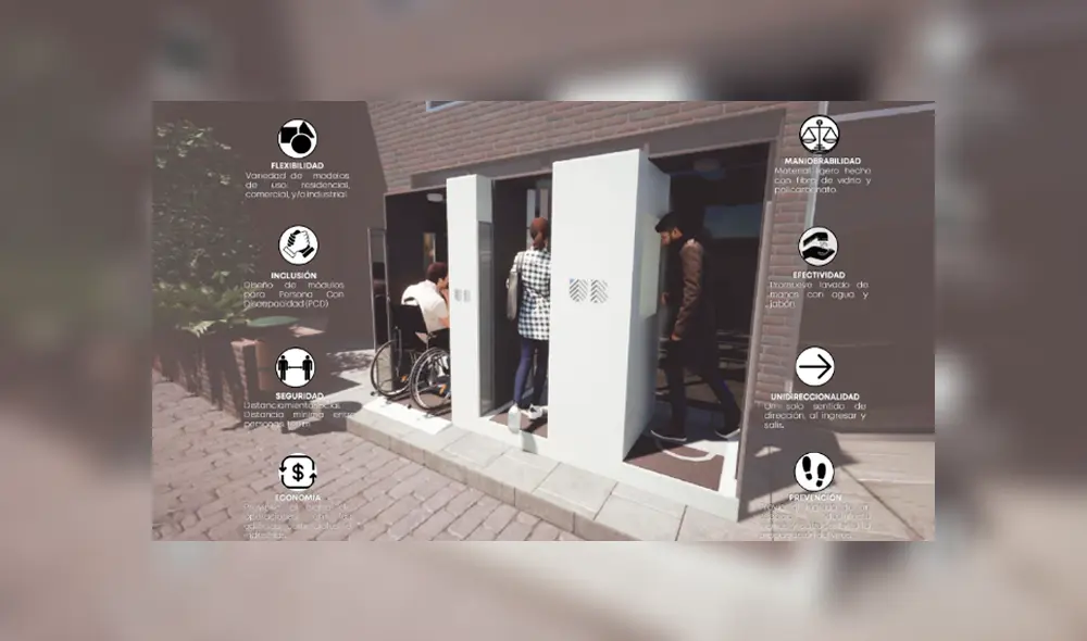 Covicabina, una alternativa que brindará protección a las personas antes de ingresar a los establecimientos públicos y privados. Fotos: UB Infraestructura.