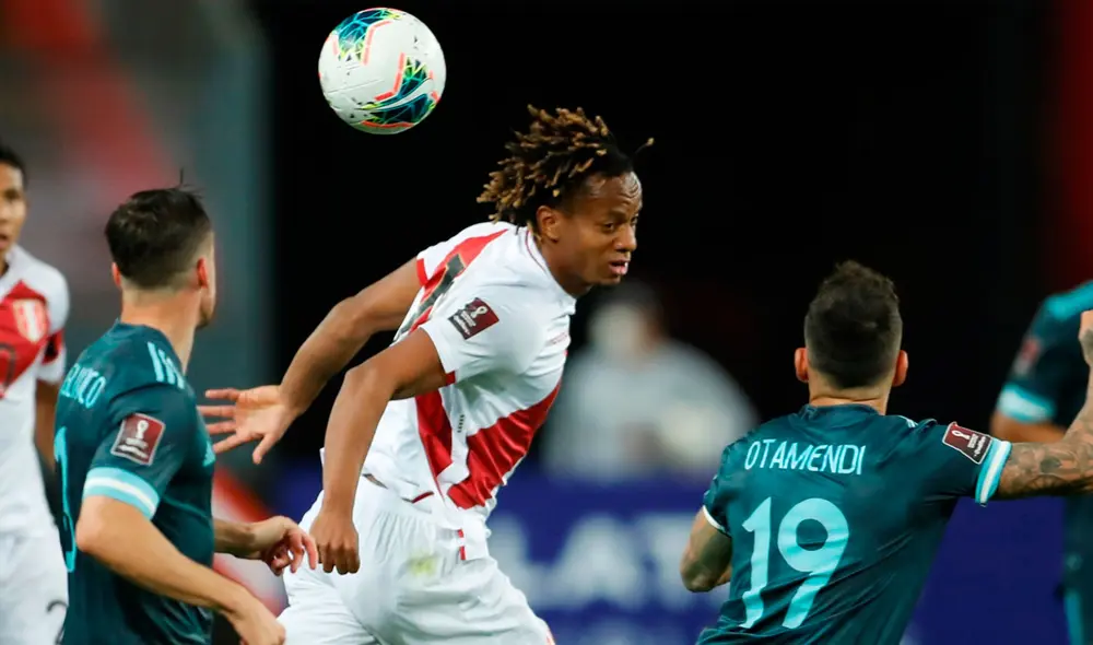 André Carrillo es el goleador de la selección peruana en las Eliminatorias Qatar 2022 con tres goles. Foto: EFE