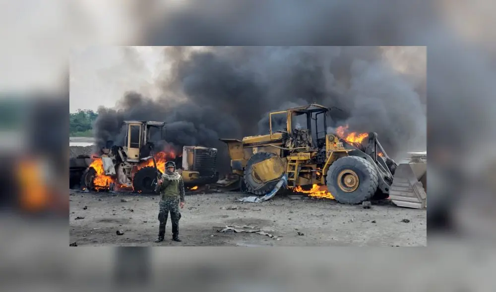 Marina destruye material empleado para la minería ilegal incautado en río Inambari [VIDEO]