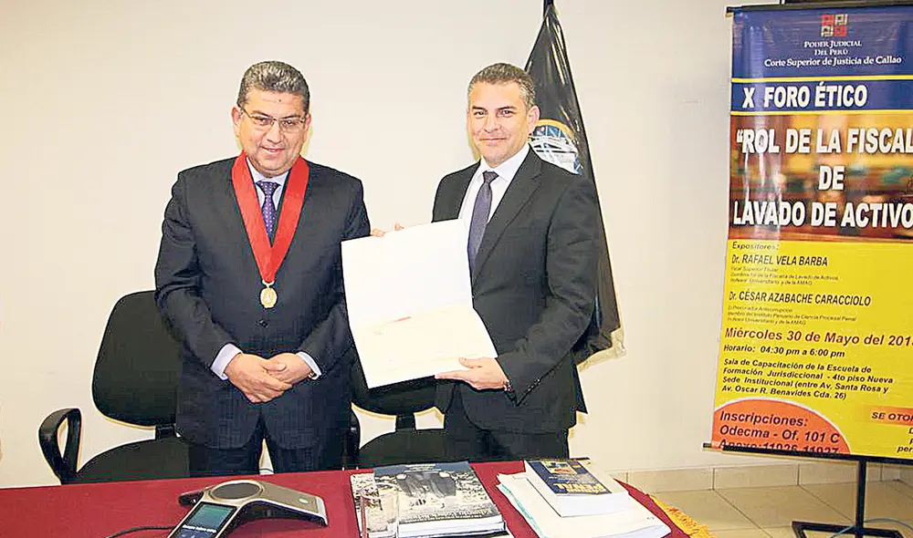 Junio 2018. Rafael Vela con Walter Ríos en evento académico en el Callao. Foto: difusión