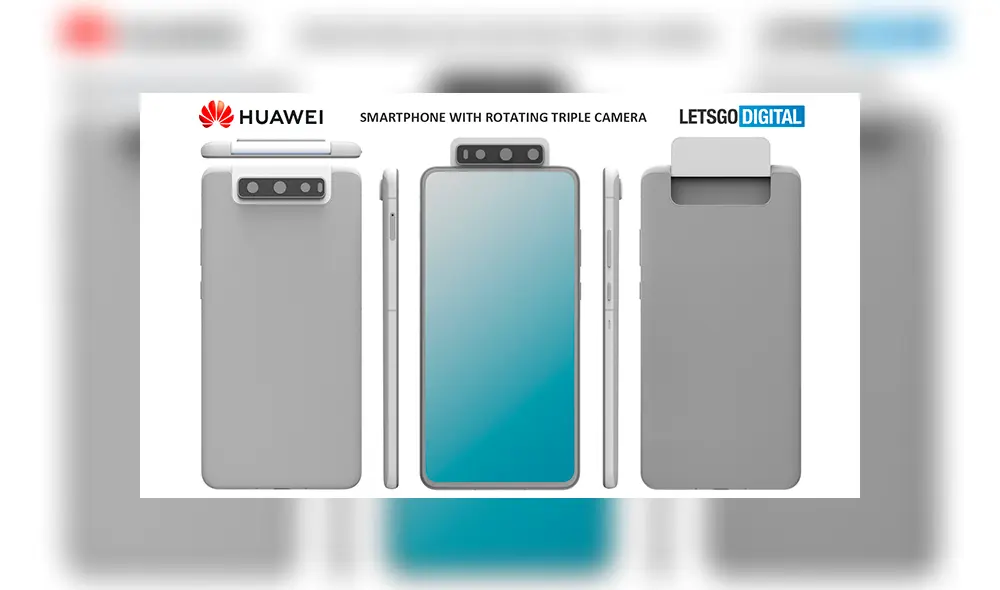 El nuevo sistema de cámara presentado por Huawei es capaz de girar a 180 grados. | Foto: LetsGoDigital