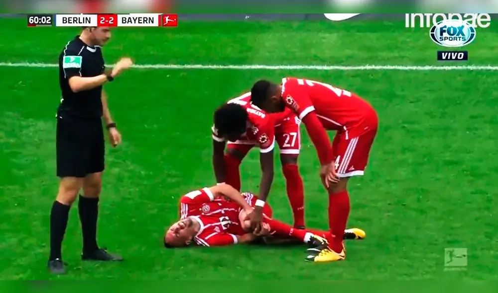 YouTube: muestras de dolor de Franck Ribéry luego de sufrir una rotura de ligamento