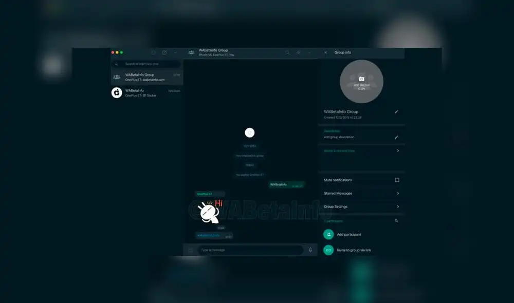 Modo oscuro en chat de WhatsApp Web