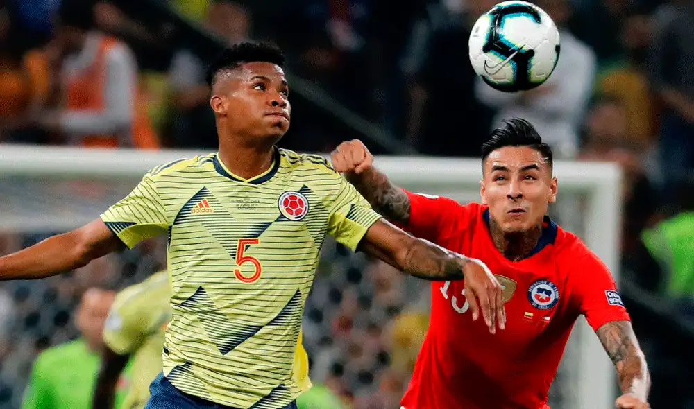 Erick Pulgar se burló de Yerry Mina tras clasificar a semifinales de la Copa América 2019. | Foto: EFE