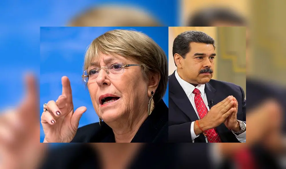 Nicolás Maduro (d) arremetió contra Michelle Bachelet tras la publicación de su informe Nicolás Maduro (d) arremetió contra Michelle Bachelet tras la publicación de su informe