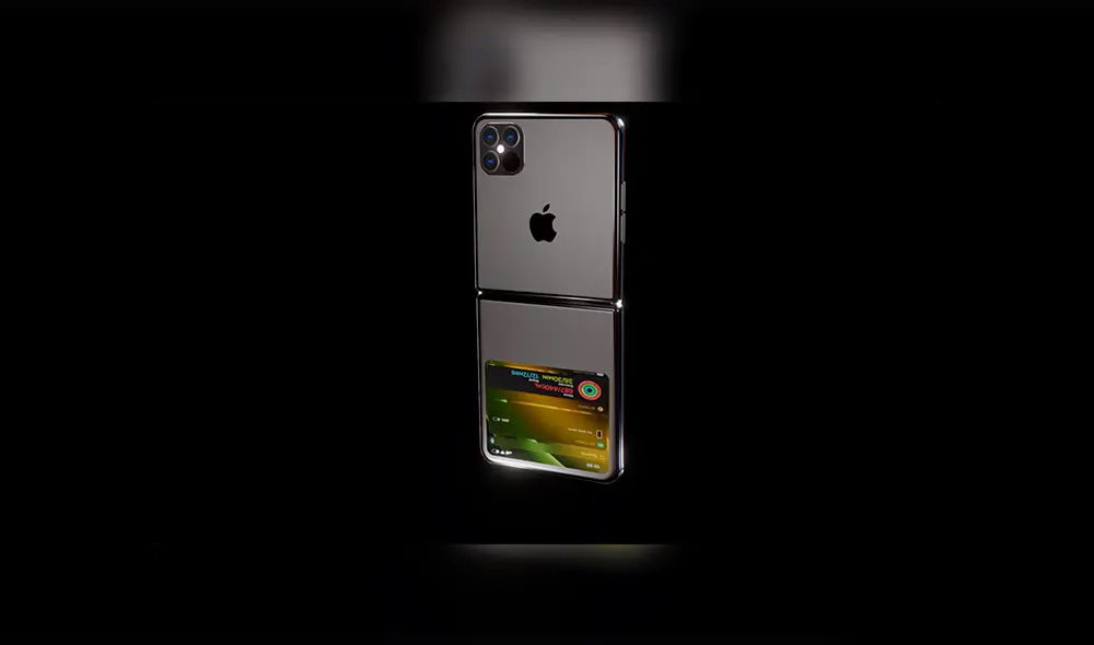 Una nueva imaginación del iPhone 12 con tecnología plegable.