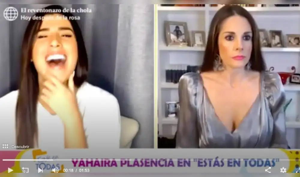 “Lo vi en un link y me maté de risa. Al inicio dije: ‘ay Rebeca, qué tiene'. ¿Cómo me voy a hacer la lipo?", dijo Yahaira Plasencia. (Foto: Captura) “Lo vi en un link y me maté de risa. Al inicio dije: ‘ay Rebeca, qué tiene'. ¿Cómo me voy a hacer la lipo?", dijo Yahaira Plasencia. (Foto: Captura)