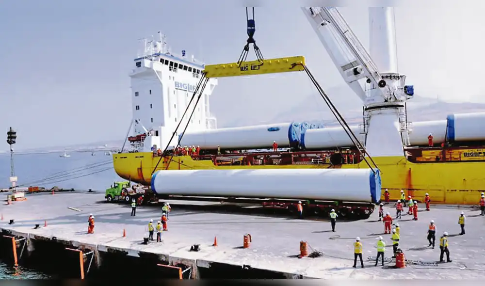 Desembarco. Equipo para parques eólicos de Chota. Desembarco. Equipo para parques eólicos de Chota.