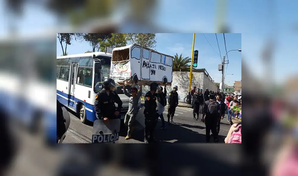 Universitarios y organizaciones civiles protestan contra alza de pasaje ...