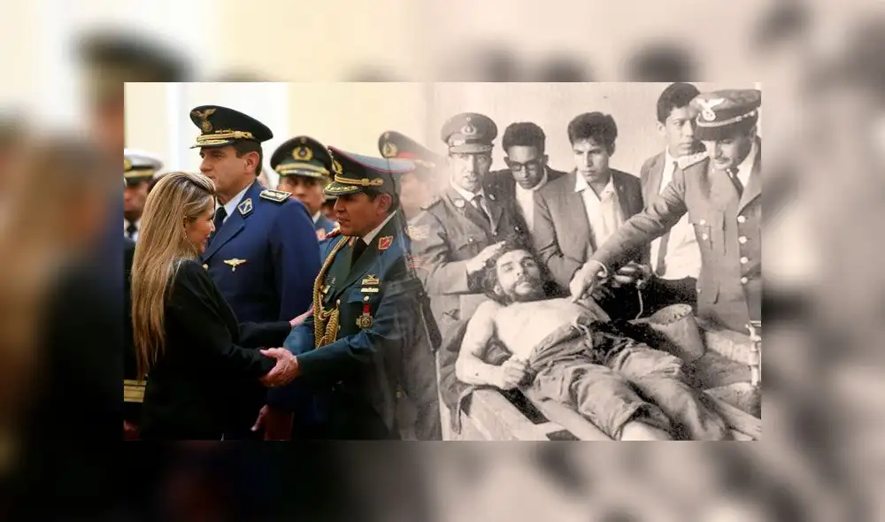 Jeanine Añez ordenó el cierre de escuela antiimperialista para homenajear a los oficiales que mataron al Che Guevara. Foto: Composición Jeanine Añez ordenó el cierre de escuela antiimperialista para homenajear a los oficiales que mataron al Che Guevara. Foto: Composición