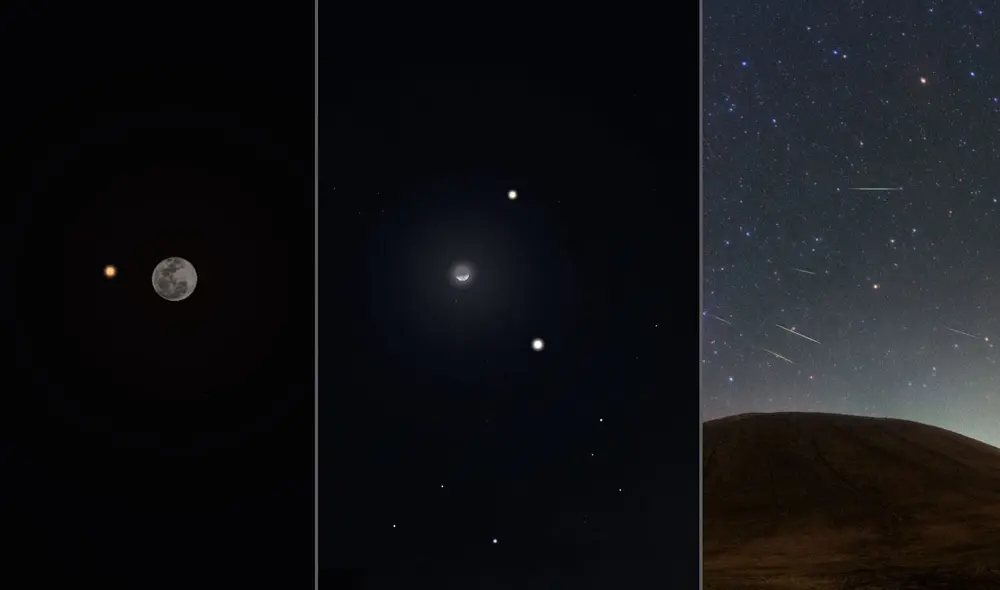 Tres principales eventos astronómicos de octubre. Foto: composición/ La República / Stellarium.