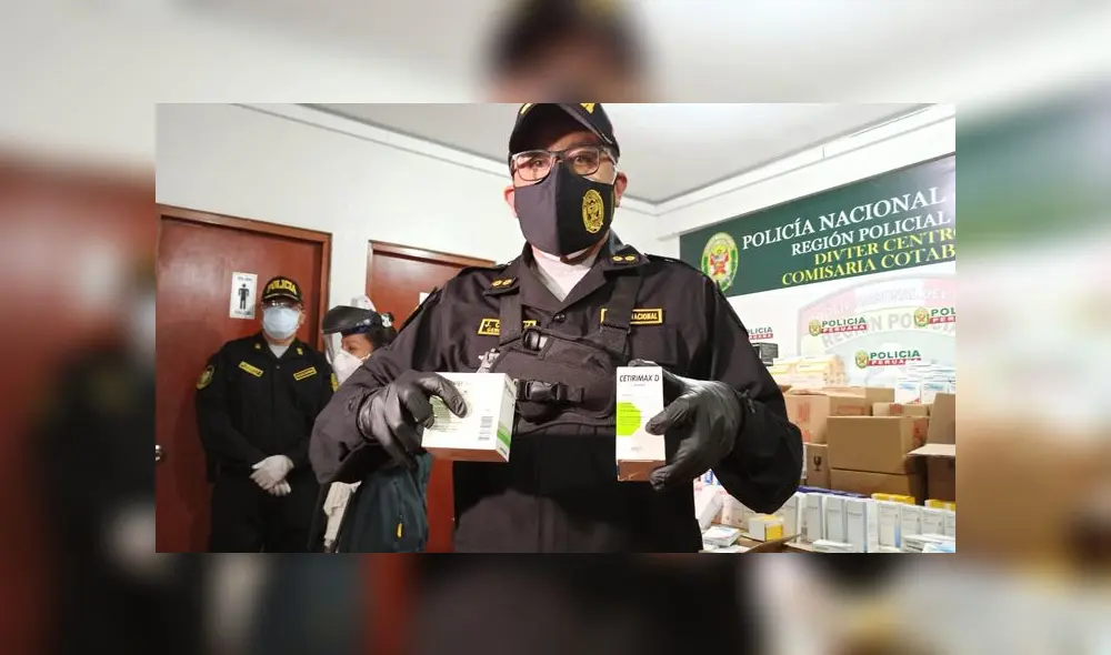 Policía incauta medicinas 'bambas'. Créditos: Luis Villanueva / URPI-GLR