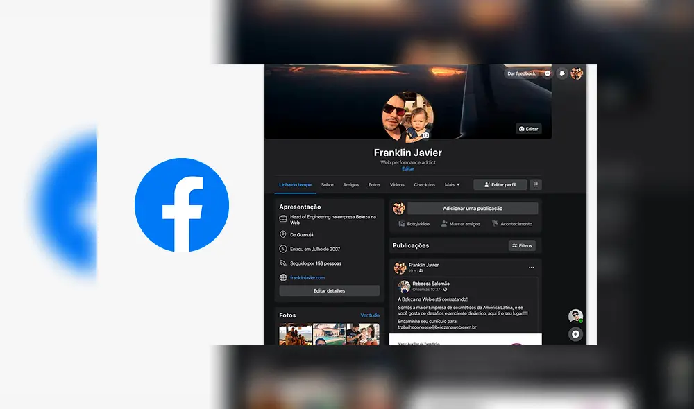 Modo Oscuro de Facebook.